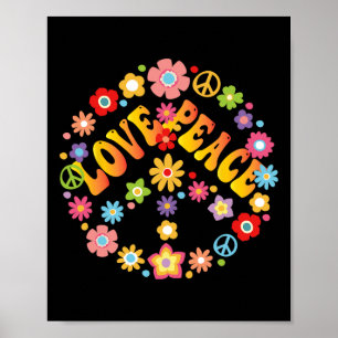 Poster SIGNE DE PAIX AMOUR 60s les années 70 Super hippie
