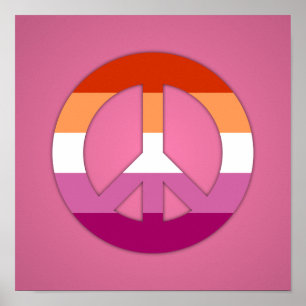 Poster Signe de paix de la fierté lesbienne