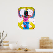 Poster Signe de paix hippie groovy (Cuisine)