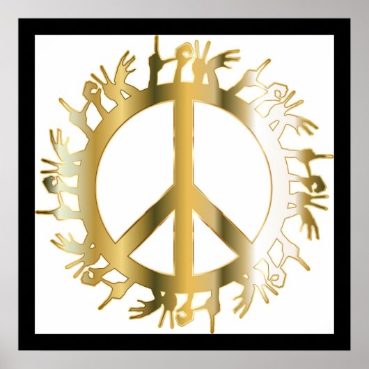 POSTER SIGNE DE PAIX LOVE HANDS (Devant)