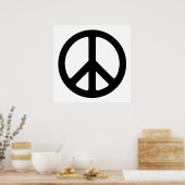Poster Signe de paix noir et blanc (Cuisine)