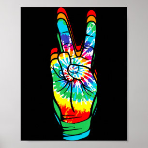 Poster Signe de paix rétro Tie Dye vintage 60's 70's Hipe