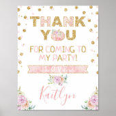 Poster SIGNE DE PETITE FILLE Citrouille 1ER ANNIVERSAIRE  (Devant)