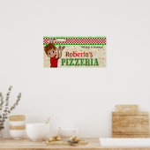 Poster Signe De Pizza Sur La Porte (Cuisine)