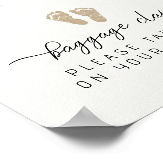 Poster Signe de préférence Baby shower de réclamation de  (Coin)