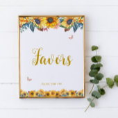 Poster Signe de préférence de tournesol aquarelle