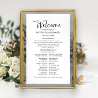 Signe de programme de mariage de calligraphie mode