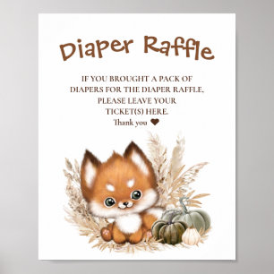 Poster Signe de rabat du Baby shower d'automne