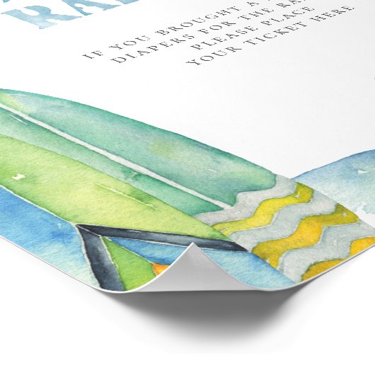 Poster Signe de raffle de la couche de surf (Coin)