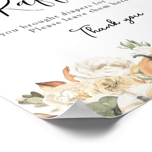 Poster SIGNE DE RECHANGE Citrouille Rustique D'Automne (Coin)