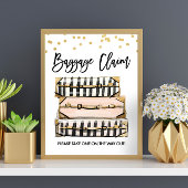 Poster Signe de réclamation de bagages Douche de voyage M