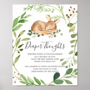 Poster Signe de réflexion sur la couche de Baby shower de