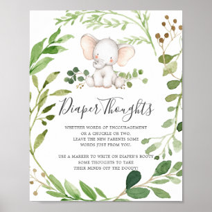 Poster Signe de réflexion sur la couche de Baby shower él