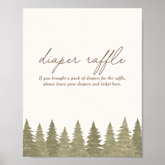 Poster SIGNE DE REQUÊTE Baby shower Woodland (Devant)