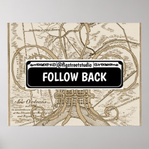 Poster Signe de rue, Nouvelle-Orléans, modifier le texte,