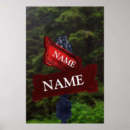 Poster Signe de rue pour les noms personnalisés (Devant)