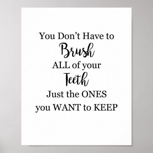 Poster Signe de salle de bain Bronzez vos dents (Devant)