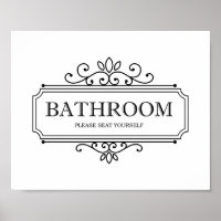 Signe de salle de bain humoristique Vintage Veuill