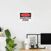 POSTER SIGNE DE SÉCURITÉ DU DANGER CATASTROPHE ZONE FAKE  (Bureau à domicile)