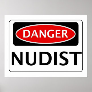 POSTER SIGNE DE SÉCURITÉ DU DANGER NUDIST FUNNY FAKE SIGN