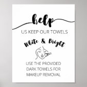 Poster Signe de serviette de maquillage (Devant)