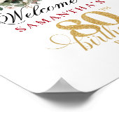 Poster Signe de table Boho Blush Burgundy 80e anniversair (Coin)
