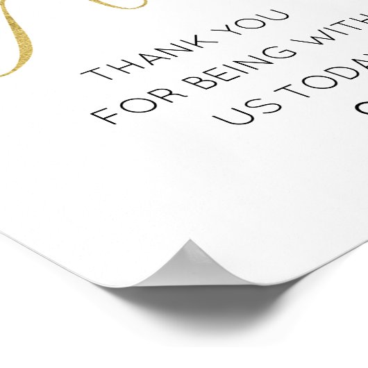 Poster Signe de table cadeau de script or simple (Coin)