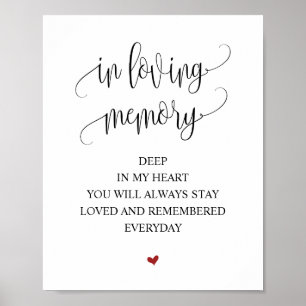 Poster Signe de table commémorative de mariage en souveni