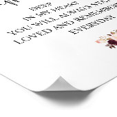 Poster Signe de table de mariage en souvenir aimé (Coin)