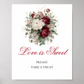 Poster Signe de table opulent Amour est Douce Rouge Bourg (Devant)