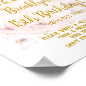 Poster Signe de temps pour papillon rose et or (Coin)