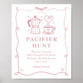 Poster Signe de tétine Bébé Rose en préparation (Devant)