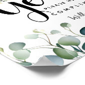 Poster Signe de toilettes pour gents eucalyptus verdure (Coin)