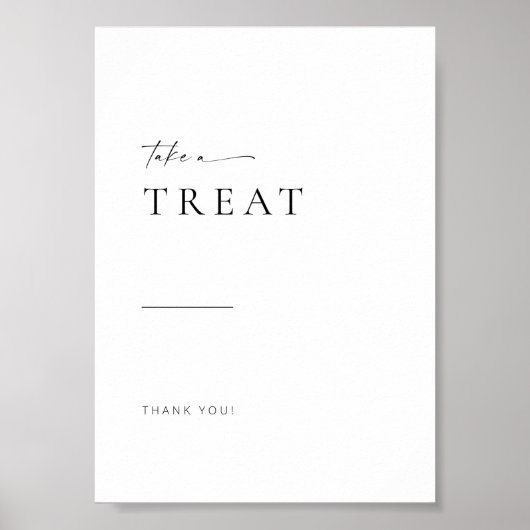 Poster Signe de traitement Chic + Simple Moderne Script M (Devant)