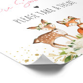 Poster SIGNE DE TRAITEMENT DU Baby shower Floral Blush Wo (Coin)