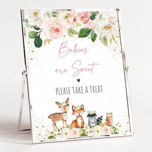 Poster SIGNE DE TRAITEMENT DU Baby shower Floral Blush Wo