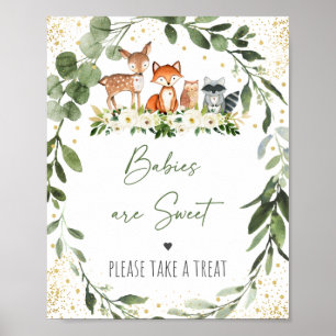 Poster SIGNE DE TRAITEMENT DU Baby shower VERDOYANT DES P