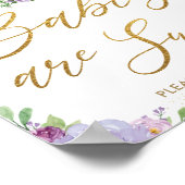 Poster SIGNE DE TRAITEMENT Floral Violet Safari Animaux J (Coin)