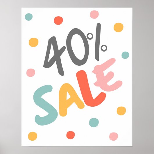 Poster Signe de vente 40% de réduction, Boutique Signe de (Devant)