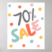 Poster Signe de vente, 70% de réduction, liquidation, clô (Devant)