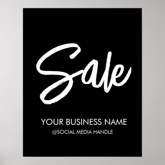 Poster Signe de vente avec nom d'entreprise et poignée de (Devant)