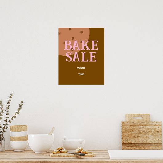 Poster Signe de vente de gâteaux, Faire-part de vente de  (Cuisine)