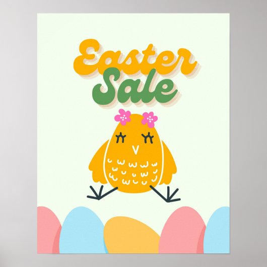 Poster Signe de vente de Pâques pour magasins de détail,  (Devant)
