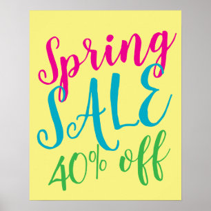 Poster Signe de vente de printemps, 40% de réduction de v