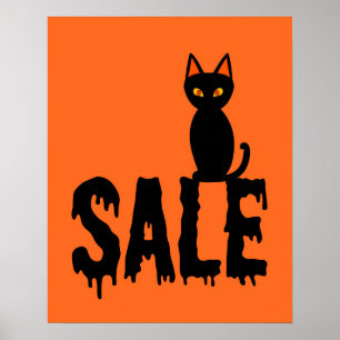 Poster Signe de vente d'Halloween, Boutique Signal de ven