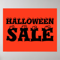 Signe de vente d'Halloween, magasin de promotion d