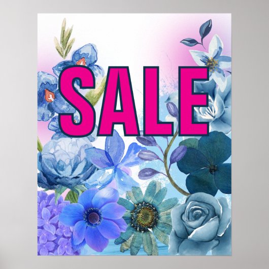 Poster Signe de vente florale, magasin de détail (Devant)