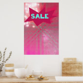 Poster Signe de vente Funky Starburst Retro Style Zine (Cuisine)
