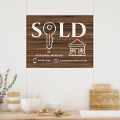 POSTER SIGNE DE VENTE IMMOBILIER EN BOIS (Cuisine)
