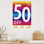 Poster SIGNE DE VENTE PUISSANT À 50 % | Coloré (Cuisine)
